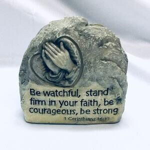 "Rock Carving" Corinthians 16:13 Catholic Inspirational Souvenir Stand